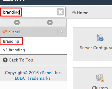 select branding section