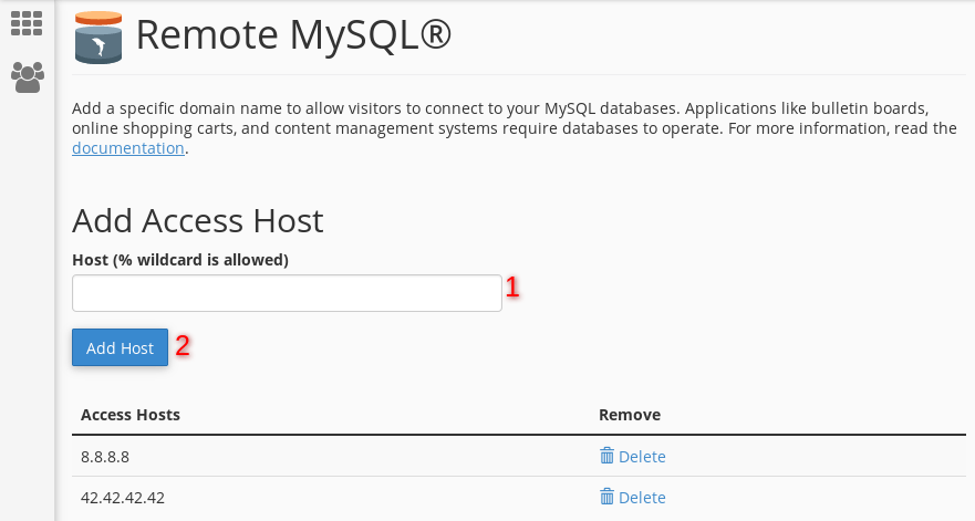 تمكين MySQL عن بعد في واجهة cPanel