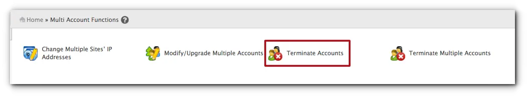 terminate accounts whm
