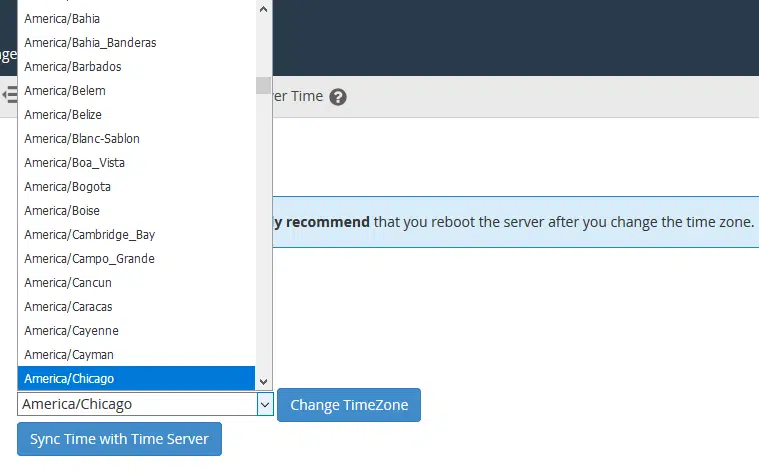 شرح تغير التوقيت او المنطقه الزمنيه علي whm/cpanel