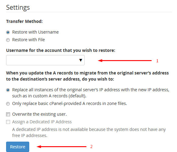 كيفية استعادة النسخ الاحتياطي لموقع علي cPanel