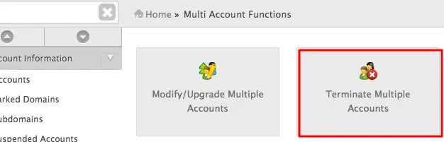 حذف عده حسابات في وقت واحد whm/cpanel