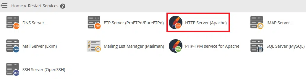 كيفية إعادة تشغيل الخدمات في WHM/cPanel