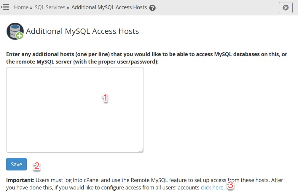 تمكين MySQL عن بعد في واجهة cPanel