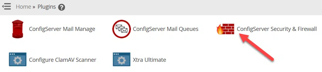 انقر على الخيار "ConfigServer Security & Firewall"