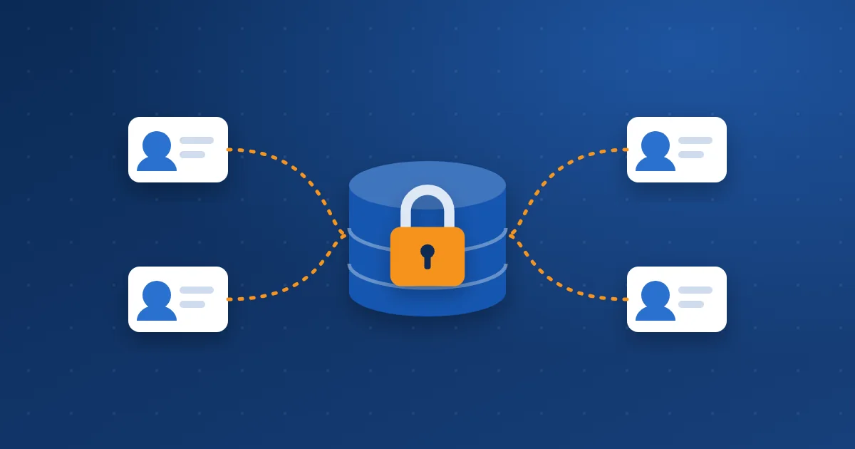 Protecting customer data on a website: a locked database connected to user cards